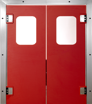 PE swingdoors Grothaus red