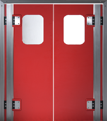 PE swingdoors Grothaus red